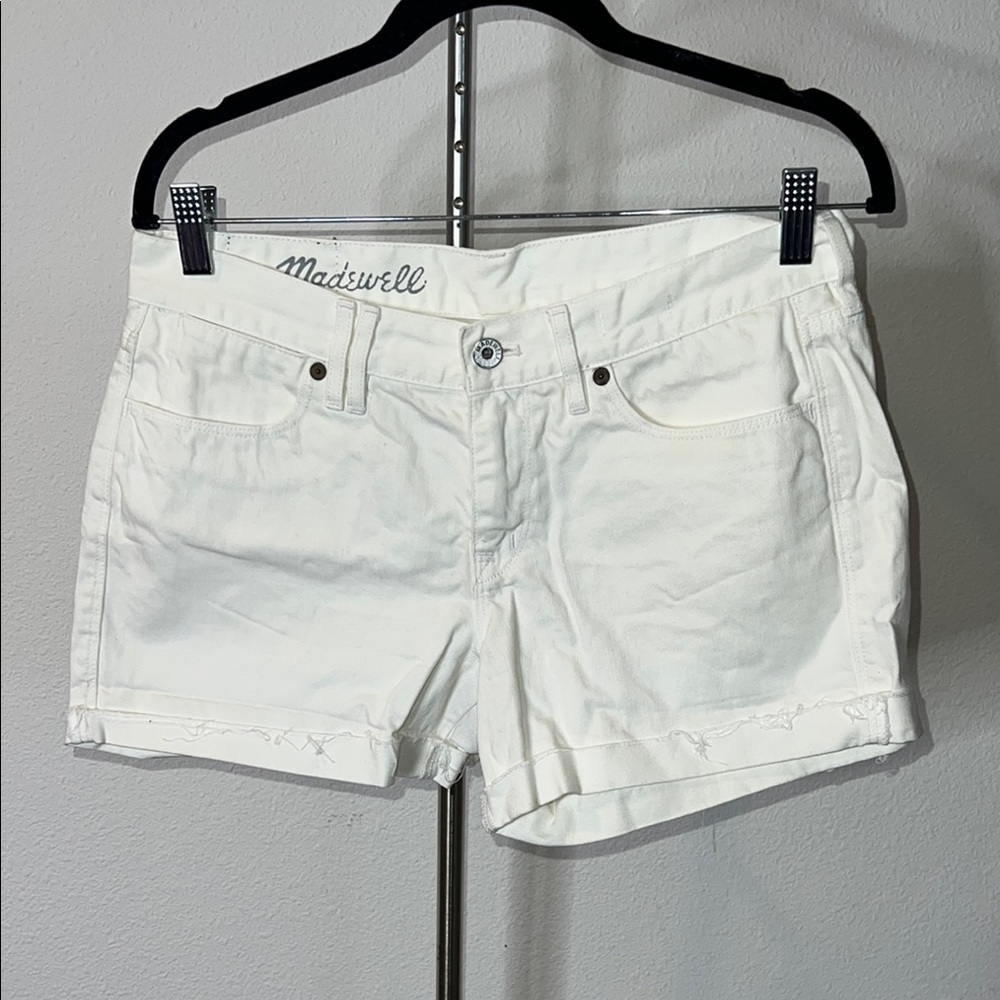 Madewell Cotton Jean Shorts With Cuffed Hem